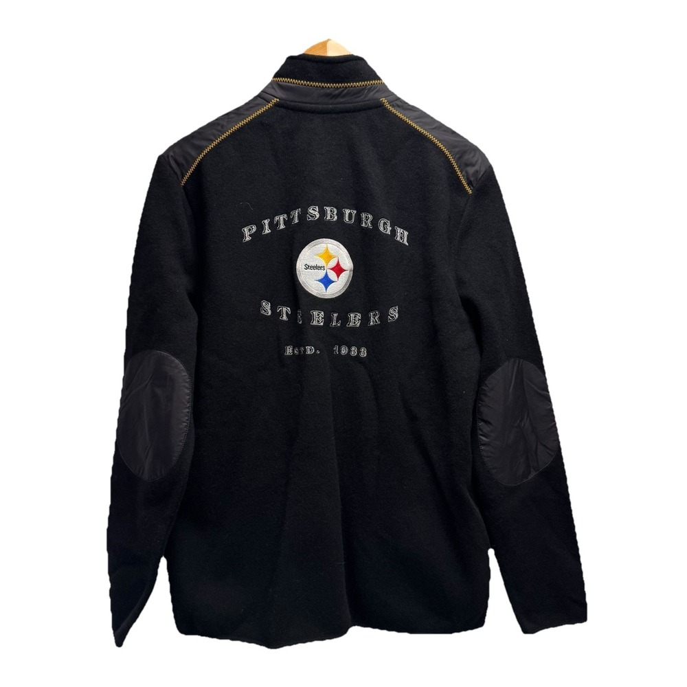 Tommy Bahama Pittsburgh Steelers NFL Men's Sz M Full Zip Wool Nylon Black Jacket